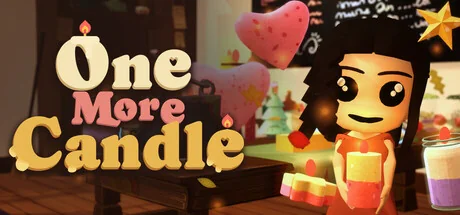 One More Candle key art with a candle maker in a warm, cozy shop.