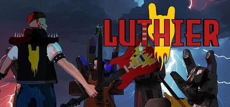 Luthier key art, an action roguelike about crafting powerful guitars and fighting cursed souls.